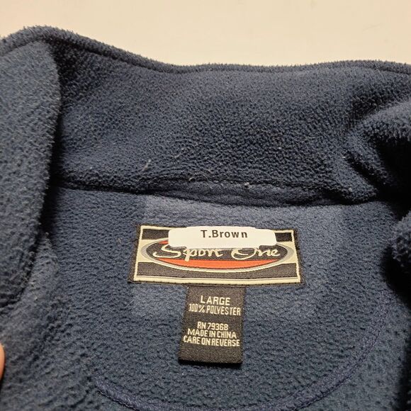 Vintage Dallas Cowboys Nfl Men's Large Fleece 1/2 Zip Pull Over Sweater Navy 90s - Picture 3 of 6